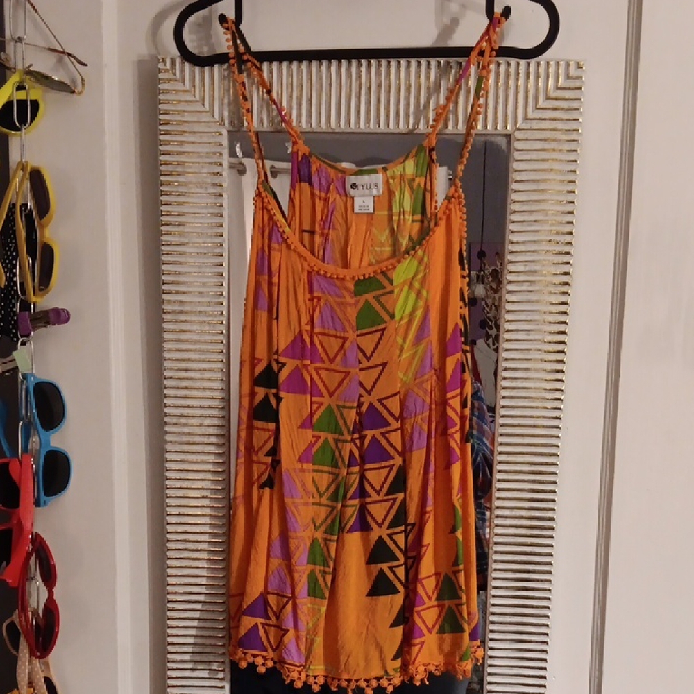 STYLUS Multicolor Geometric Tank Top - Picture 6 of 10